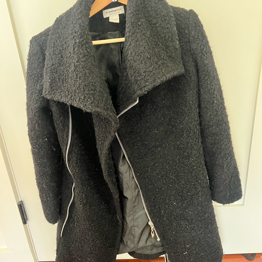 Glamorous Black Women's Coat 50% wool